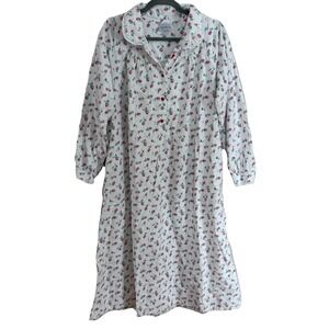 Lanz of Salzburg Flannel Nightgown Floral Roses Cottagecore Small